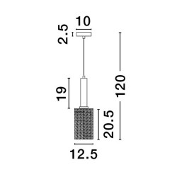 LUCES OROYA LE44335 hanging lamp E27 max. 12W gold color