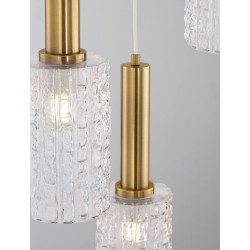 LUCES OROYA LE44336/7 gold hanging lamp in 2 sizes, glass/metal