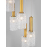 LUCES OROYA LE44336/7 gold hanging lamp in 2 sizes, glass/metal