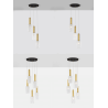 LUCES OROYA LE44336/7 gold hanging lamp in 2 sizes, glass/metal