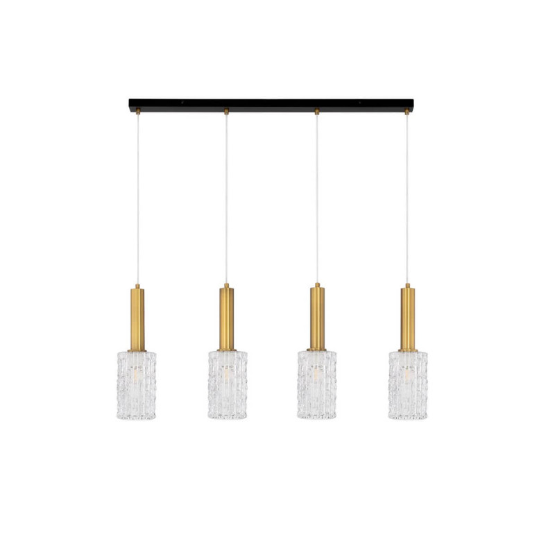 LUCES OROYA LE44338 gold-black hanging lamp 4xE27 glass/metal, IP20