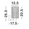 LUCES OROYA LE44339 elegancki kinkiet złoty, E27, szkło/metal