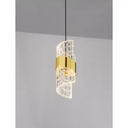 LUCES PAITA LE44350 elegancka złota lampa wisząca LED 9W, 150cm, 3000K