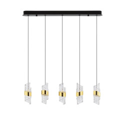 LUCES PAITA LE44352 gold LED hanging lamp, metal/acrylic, IP20