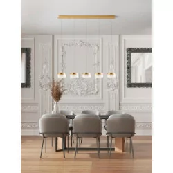 LUCES MINEROS LE44583 pendant lamp with 5 lamps, gold LED, 32W, 3000K