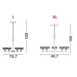 LUCES MINEROS LE44585/6 lampa wisząca złota LED 3000K nowoczesna