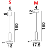 LUCES ACACHI LE43551/2 LED hanging lamp 3000K aluminum, 2 sizes