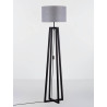 LUCES TUMAN LE44364 floor lamp wood/fabric, black/gray, E27