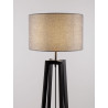 LUCES TUMAN LE44364 floor lamp wood/fabric, black/gray, E27