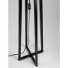 LUCES TUMAN LE44364 floor lamp wood/fabric, black/gray, E27