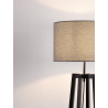 LUCES TUMAN LE44364 floor lamp wood/fabric, black/gray, E27