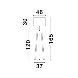 LUCES TUMAN LE44364 lampa podłogowa drewno/tkanina, czarny/szary, E27