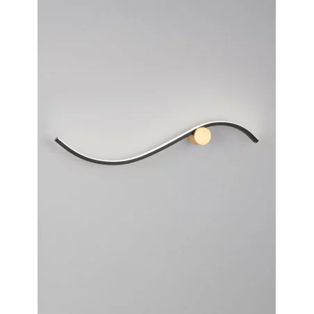 LUCES CUZCO LE44312/3 LED wall lamp, gold black, 2 sizes, aluminum