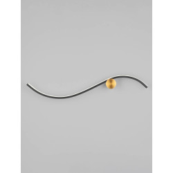 LUCES CUZCO LE44312/3 LED wall lamp, gold black, 2 sizes, aluminum