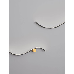 LUCES CUZCO LE44312/3 LED wall lamp, gold black, 2 sizes, aluminum