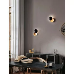 LUCES PAIJAN LE44458/9 round LED wall lamp, black and gold or gold