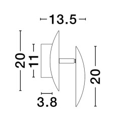 LUCES PAIJAN LE44458/9 okrągły kinkiet LED, czarno-złoty lub złoty