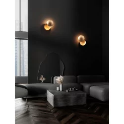 LUCES PAIJAN LE44458/9 round LED wall lamp, black and gold or gold