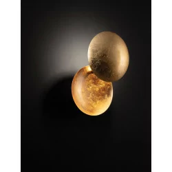 LUCES PAIJAN LE44458/9 round LED wall lamp, black and gold or gold