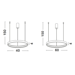 LUCES ZACAPU LE42789 lampa wisząca LED, okrągła, 2 rozmiary, 5 kolorów