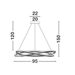 LUCES ILAVE LE44323/4 lampa wisząca LED okrągła złota czarna aluminium