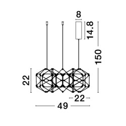 LUCES ASIS LE43479, LE42727 LED hanging lamp black or gold, 25W