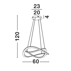 LUCES JAUJA LE44327 nowoczesna czarna lampa wisząca LED 87W aluminium