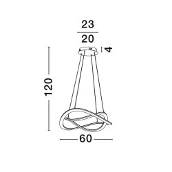 LUCES JAUJA LE44328 lampa wisząca LED złota, aluminium, nowoczesna