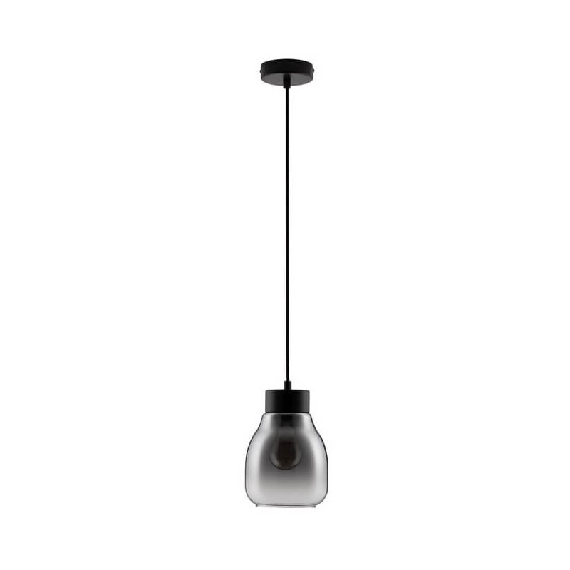 LUCES MOCHE LE44340 lampa wisząca E27 czarna, szkło/metal, IP20