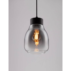 LUCES MOCHE LE44340 lampa wisząca E27 czarna, szkło/metal, IP20