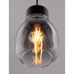 LUCES MOCHE LE44340 lampa wisząca E27 czarna, szkło/metal, IP20