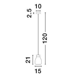 LUCES MOCHE LE44340 lampa wisząca E27 czarna, szkło/metal, IP20