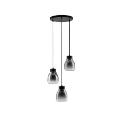 LUCES MOCHE LE44341 hanging lamp 3 x E27 black, glass/metal, IP20