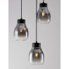 LUCES MOCHE LE44341 lampa wisząca 3 x E27 czarna, szkło/metal, IP20