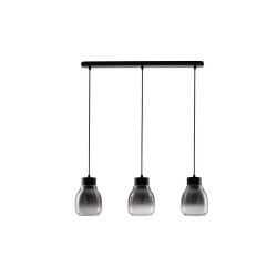 LUCES MOCHE LE44342 hanging lamp 3 x E27 black, glass/metal, IP20