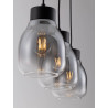 LUCES MOCHE LE44342 lampa wisząca 3 x E27 czarna, szkło/metal, IP20