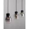 LUCES MOCHE LE44342 lampa wisząca 3 x E27 czarna, szkło/metal, IP20