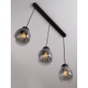 LUCES MOCHE LE44342 lampa wisząca 3 x E27 czarna, szkło/metal, IP20