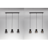 LUCES MOCHE LE44342 lampa wisząca 3 x E27 czarna, szkło/metal, IP20