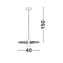 LUCES BAMEPA LE44343 elegancka lampa wisząca złota 1xE27 max 12W, IP20