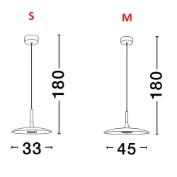 LUCES NAUTA LE44344/5 czarna lampa wisząca LED 2 rozmiary źródło LED