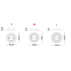 LUCES APURE LE44373/4/5 kinkiet biały, 3 rozmiary, źródło LED, 3000K