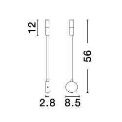 LUCES VIRU LE44287/8 regulowany kinkiet LED, 6W, 3000K, IP44, 2 kolory