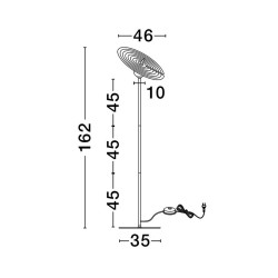 LUCES FUNES LE44294 black floor lamp steel/acrylic 162 cm, 1xG9, 5W