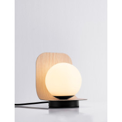 LUCES HERAS LE44295/6 table lamp, black/light wood, E14 5W, IP20