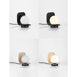 LUCES HERAS LE44295/6 table lamp, black/light wood, E14 5W, IP20