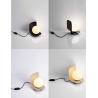 LUCES HERAS LE44295/6 table lamp, black/light wood, E14 5W, IP20