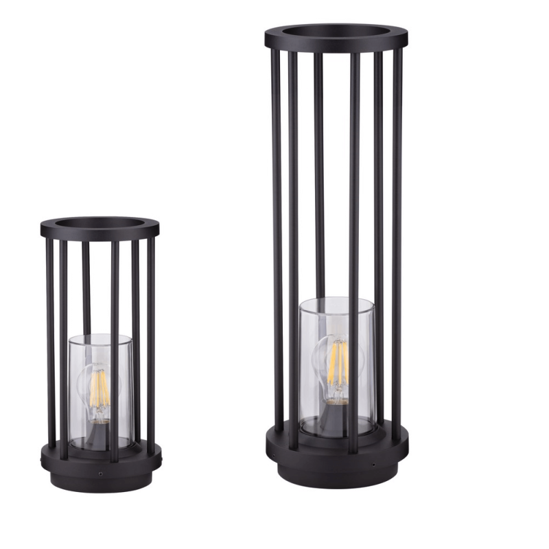 LUCES OJEDA LE73634/5 zewnętrzna lampa stojąca IP65, E27, czarna