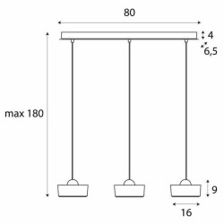 MAXlight Lipari III P0545 LED hanging lamp, 22W, 3000K, gold IP20