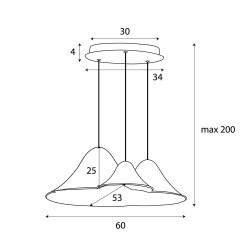 Maxlight BELLMOND P0565/6 lampa wisząca LED 21W 1058lm, 3000K IP20